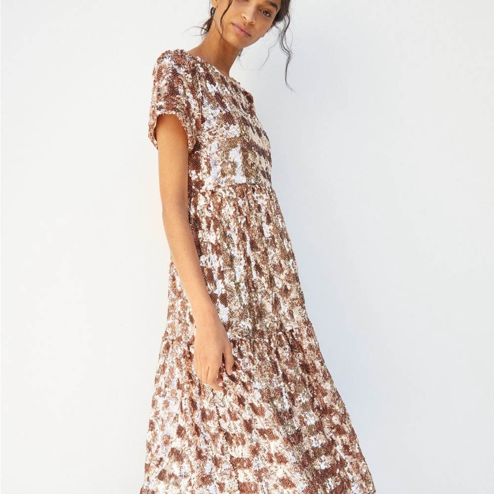 Maeve Bernadette Sequined Midi Dress